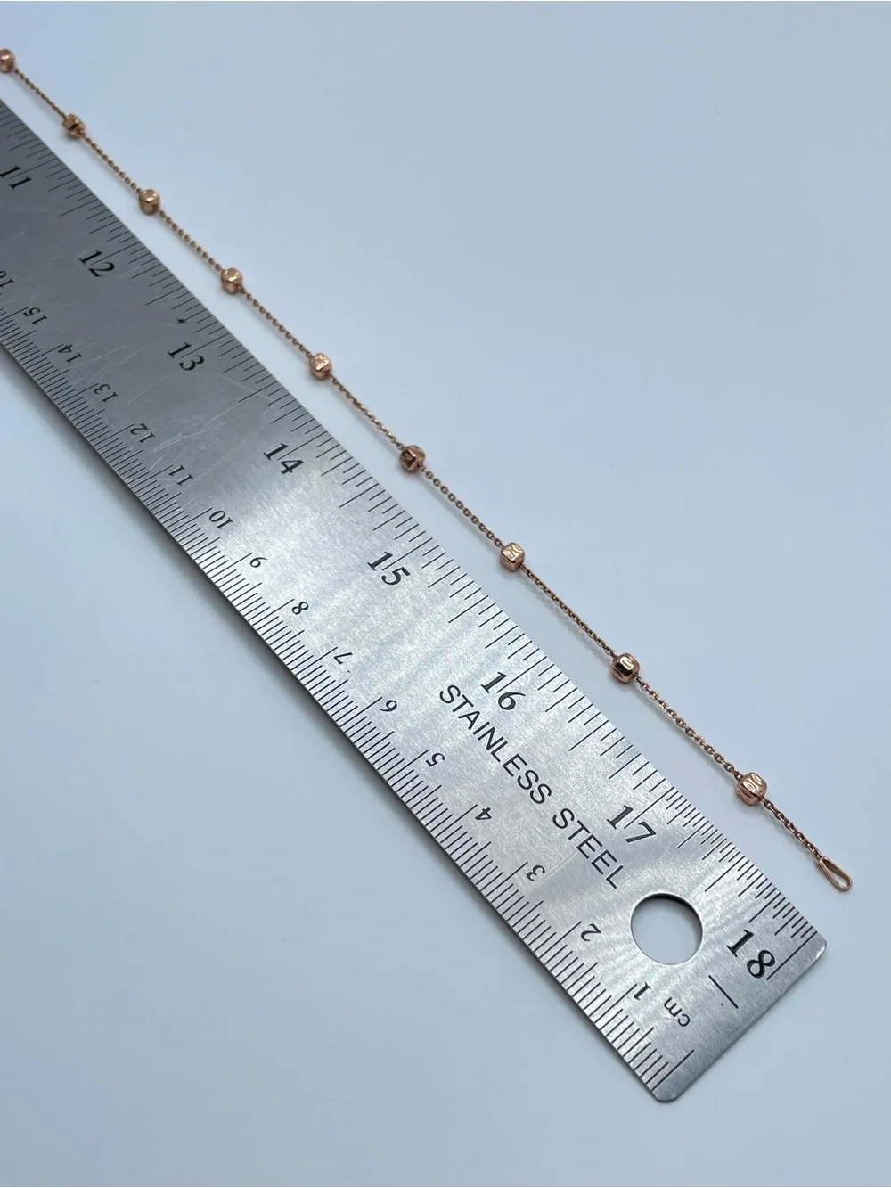 925 Italy Rose Gold Plated Sterling Silver Satellite Ball Necklace Minimalist